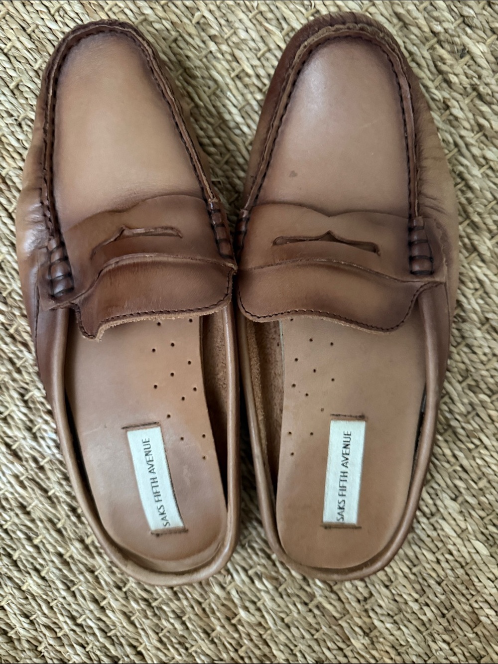 Saks Fifth Avenue Women’s Brown Leather Penny Loafers